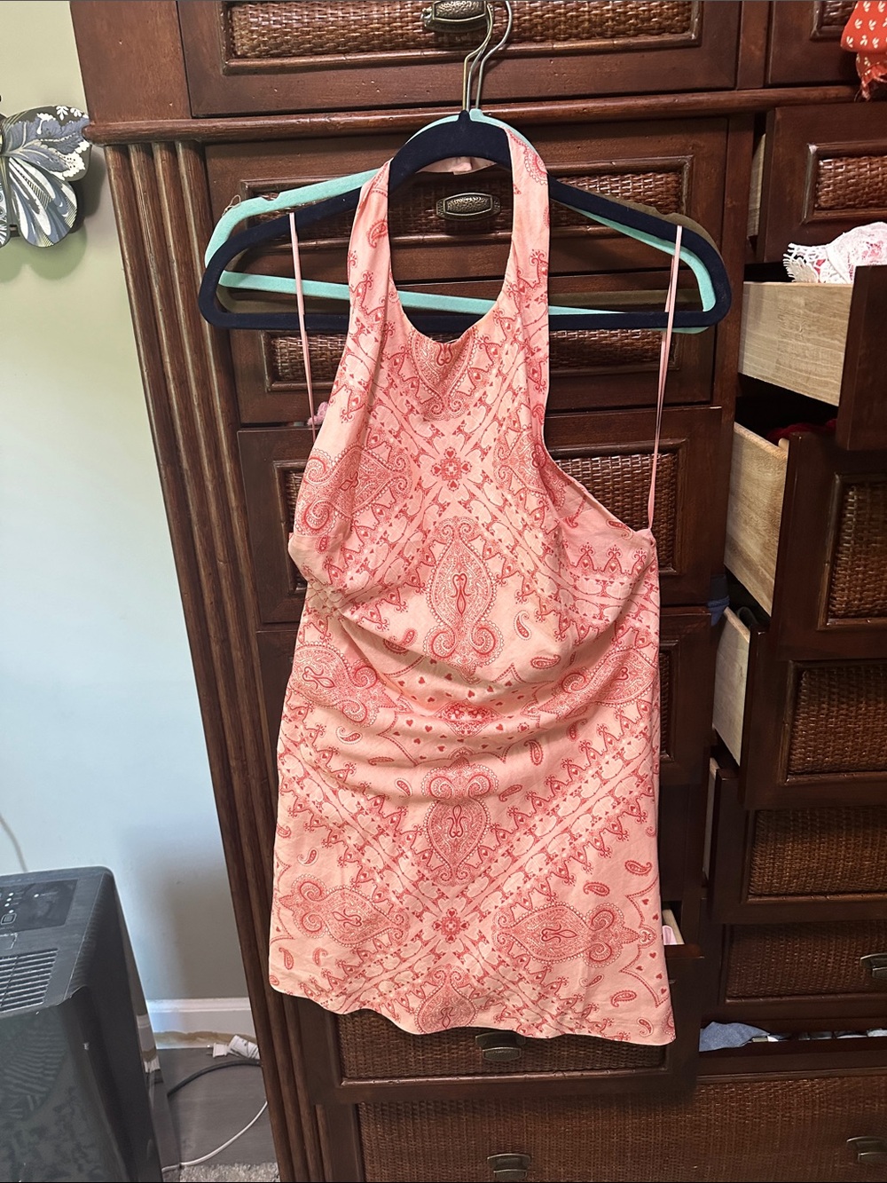 Pink Paisley halter neck Dress